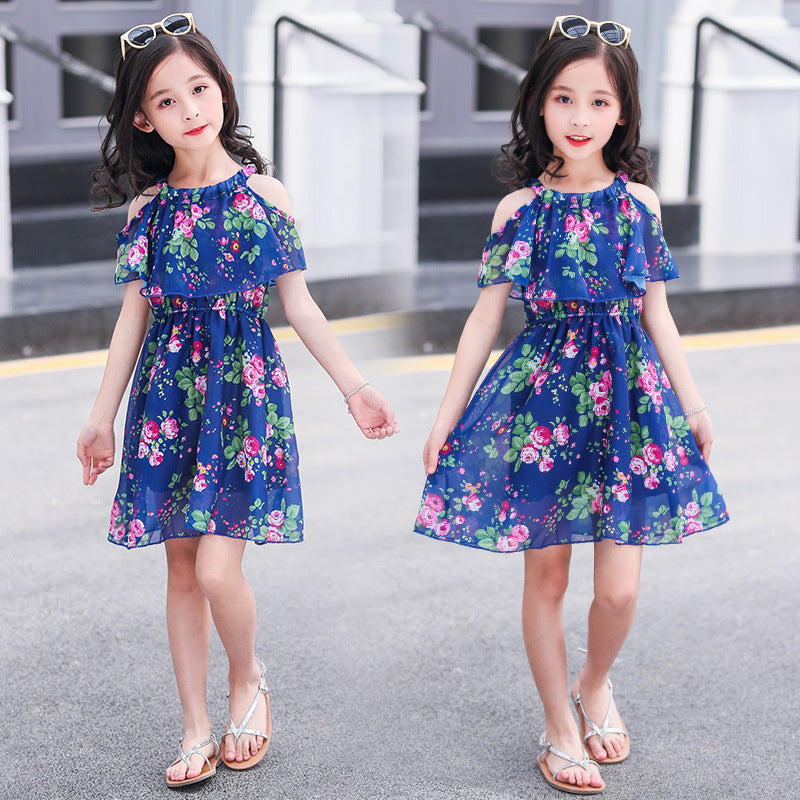 Western-style Little Girl Princess Dress Net Celebrity Children's Dress Fluffy Gauze Skirt