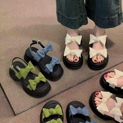 Women's Korean-style Bow Platform Sandals
