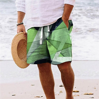 Print Beach Shorts Summer Fashion Loose Drawstring Short Pants Mens Clothing