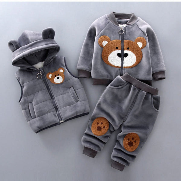 Children's Clothing 2025 Children's Winter Clothing Baby Three Pcs Set