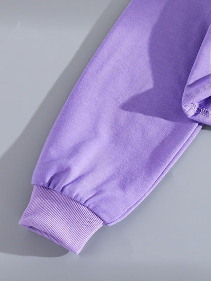 Girls long-sleeved short blouse sweatshirt suspender dress set