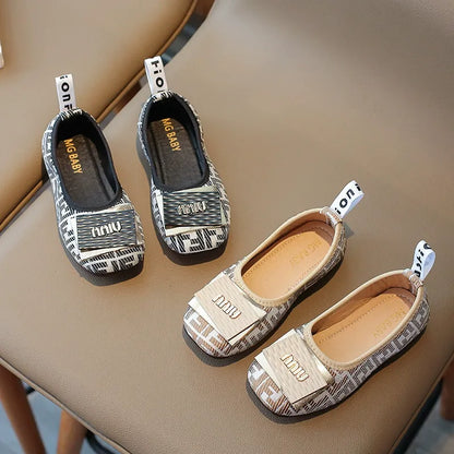 Fashionable slip-on leather shoes children's sweet princess shoes
