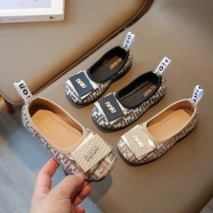 Fashionable slip-on leather shoes children's sweet princess shoes