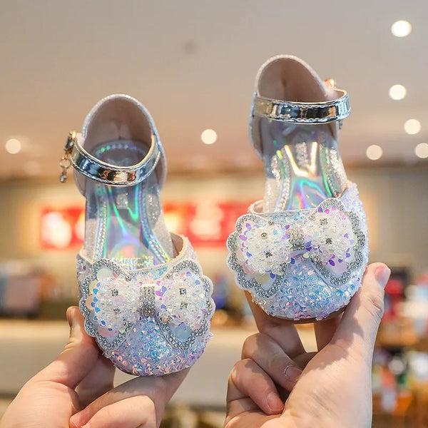 Children's Korean fashion crystal princess shoes