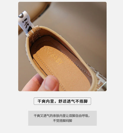 Fashionable slip-on leather shoes children's sweet princess shoes