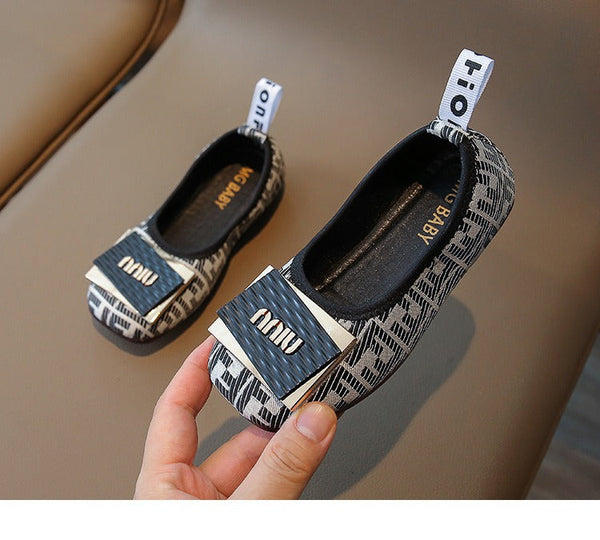 Fashionable slip-on leather shoes children's sweet princess shoes