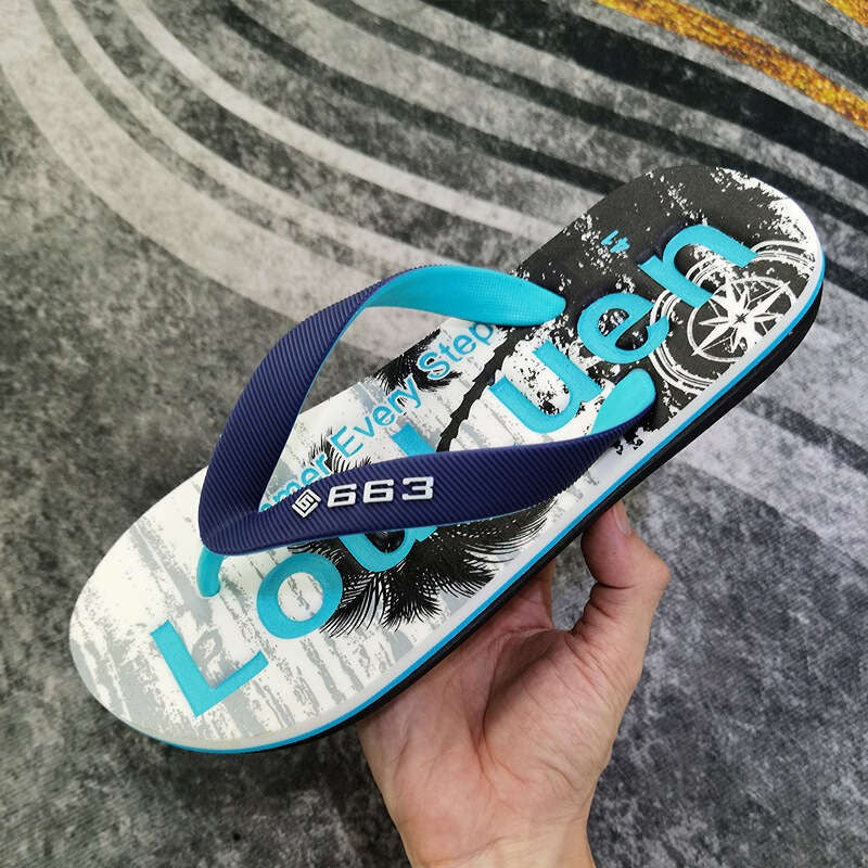 Herringbone Rubber Anti slip Clamp Feet Sandals, Beach Slippers for Outer Wear, Men's Summer