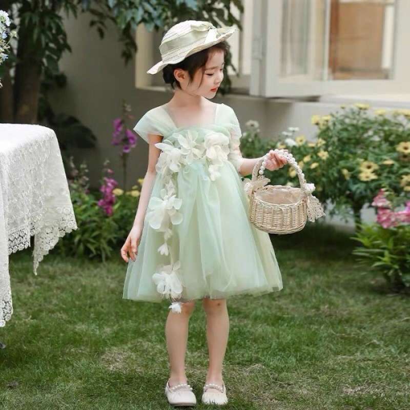 Flower Dress/ Dress Pesta Anak Perempuan Import